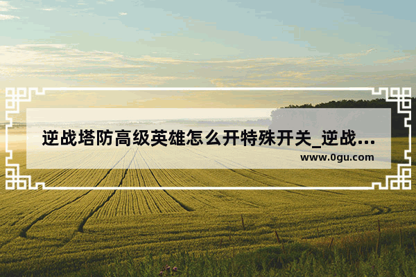 逆战塔防高级英雄怎么开特殊开关_逆战塔防英雄大魔导师跟领主哪个强