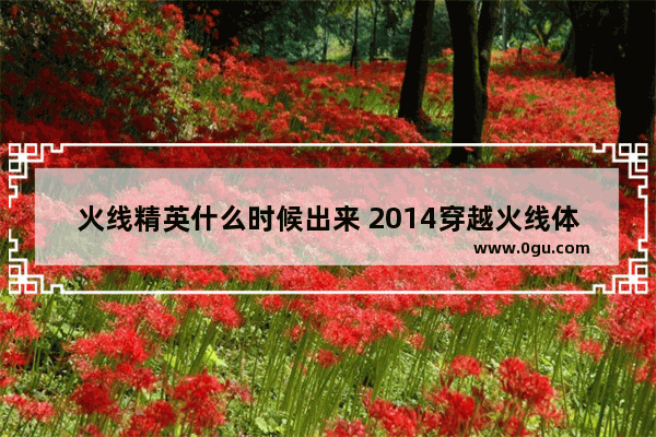 火线精英什么时候出来 2014穿越火线体验服