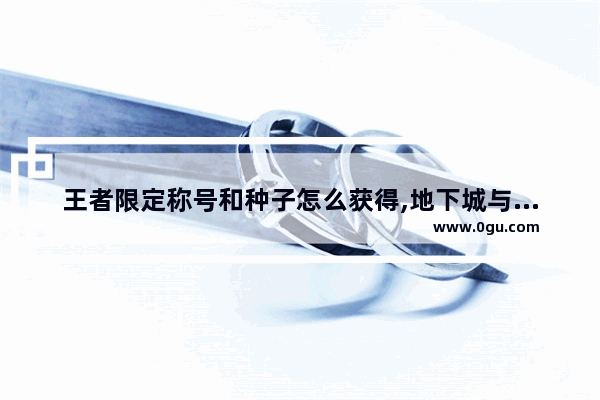 王者限定称号和种子怎么获得,地下城与勇士++版称号