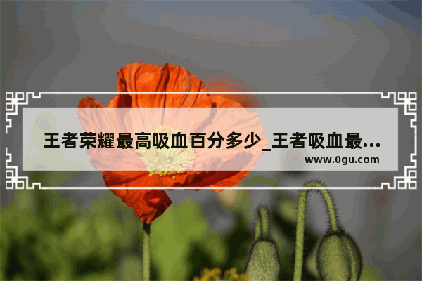 王者荣耀最高吸血百分多少_王者吸血最多叠加多少