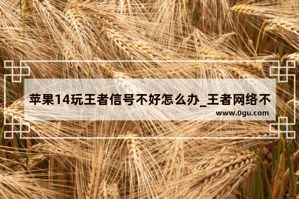 苹果14玩王者信号不好怎么办_王者网络不好怎么发信号
