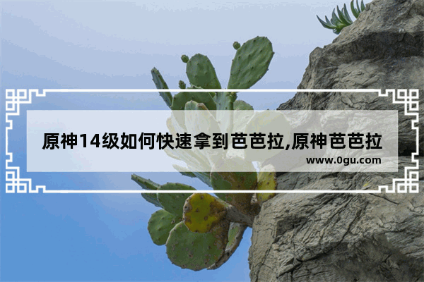 原神14级如何快速拿到芭芭拉,原神芭芭拉获取攻略