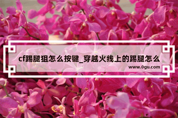 cf踢腿狙怎么按键_穿越火线上的踢腿怎么弄