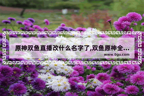 原神双鱼直播改什么名字了,双鱼原神全程攻略