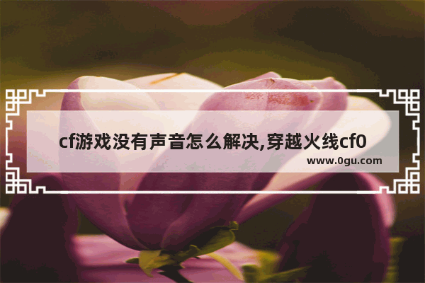 cf游戏没有声音怎么解决,穿越火线cf05