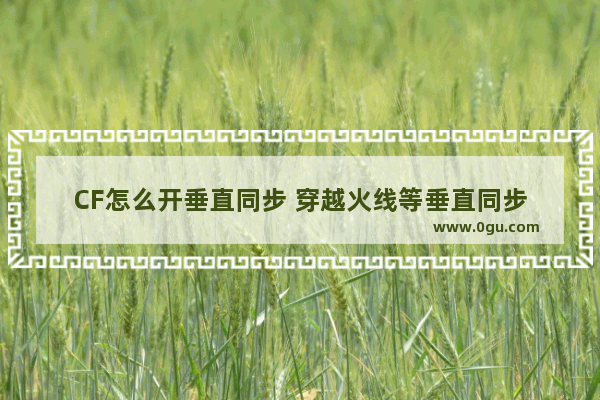 CF怎么开垂直同步 穿越火线等垂直同步
