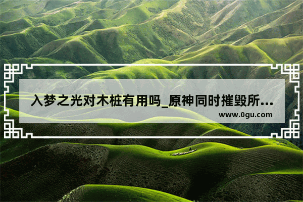 入梦之光对木桩有用吗_原神同时摧毁所有木桩