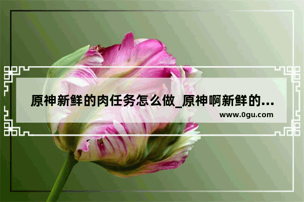 原神新鲜的肉任务怎么做_原神啊新鲜的肉任务怎么完成