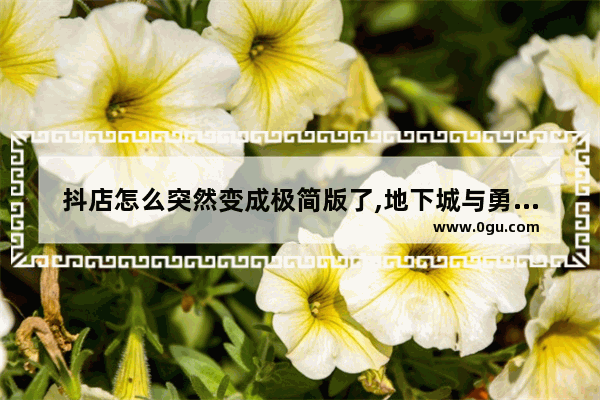 抖店怎么突然变成极简版了,地下城与勇士便利性改版