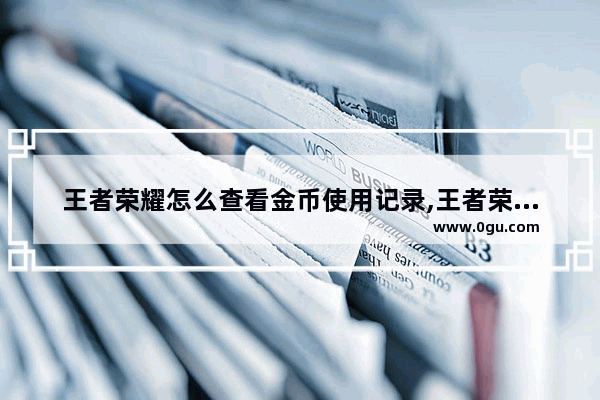王者荣耀怎么查看金币使用记录,王者荣耀消耗金币
