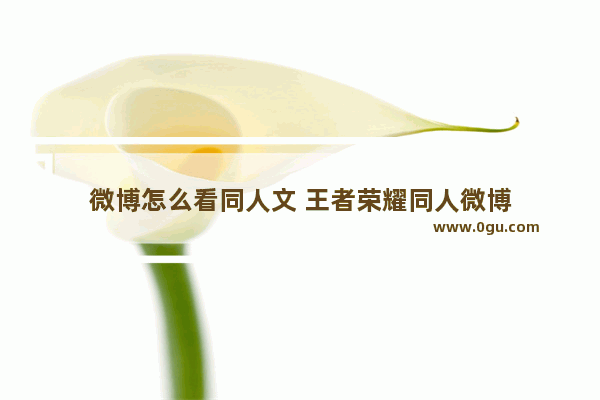 微博怎么看同人文 王者荣耀同人微博