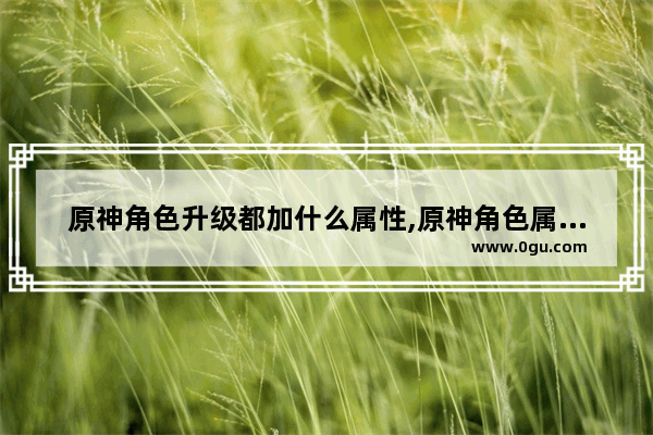 原神角色升级都加什么属性,原神角色属性攻略