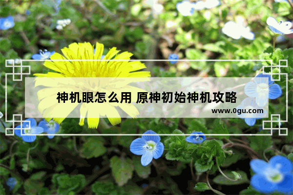 神机眼怎么用 原神初始神机攻略