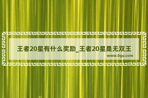 王者20星有什么奖励_王者20星是无双王者吗