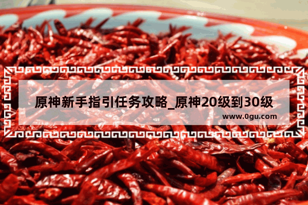原神新手指引任务攻略_原神20级到30级该干什么