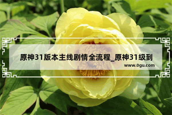 原神31版本主线剧情全流程_原神31级到35级要多久