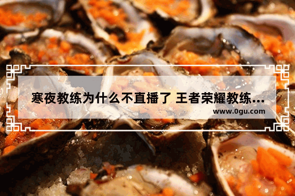 寒夜教练为什么不直播了 王者荣耀教练寒夜