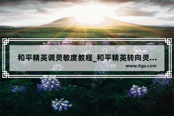 和平精英调灵敏度教程_和平精英转向灵敏度怎么调