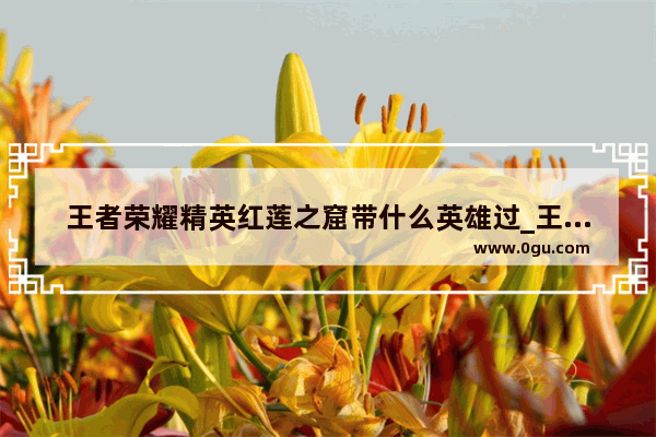 王者荣耀精英红莲之窟带什么英雄过_王者荣耀精英关卡红莲之窟用什么阵容打比较好 红莲之