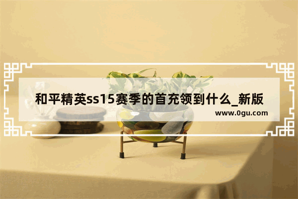 和平精英ss15赛季的首充领到什么_新版吃鸡和平精英如何进行首充