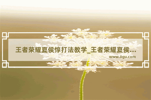 王者荣耀夏侯惇打法教学_王者荣耀夏侯惇被动怎么触发的