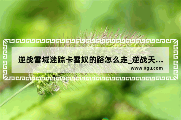 逆战雪域迷踪卡雪奴的路怎么走_逆战天使之泪套装效果是什么 天使之泪神装一共几件