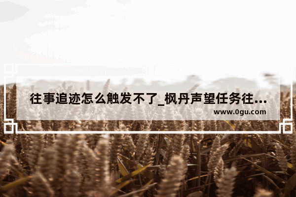 往事追迹怎么触发不了_枫丹声望任务往事追迹怎么触发