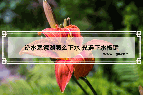 逆水寒镜湖怎么下水 光遇下水按键