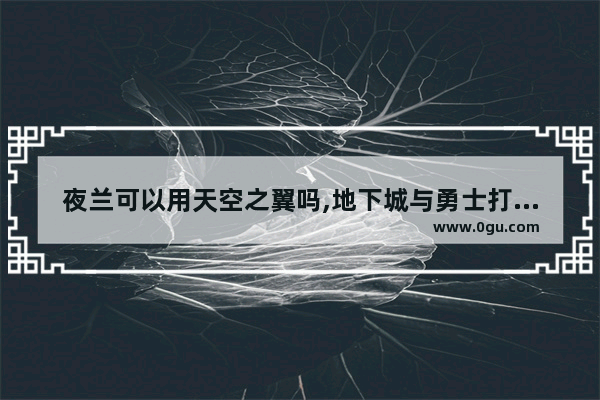 夜兰可以用天空之翼吗,地下城与勇士打造天空之翼