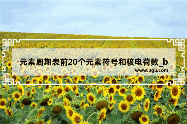 元素周期表前20个元素符号和核电荷数_bim2020标高怎么在三维里也显示