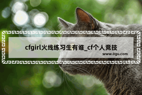cfgirl火线练习生有谁_cf个人竞技的最高记录是多少