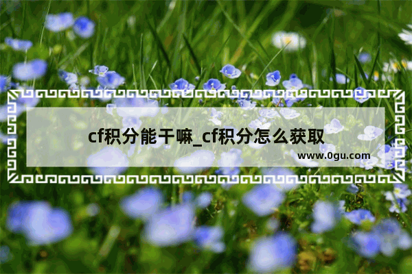 cf积分能干嘛_cf积分怎么获取