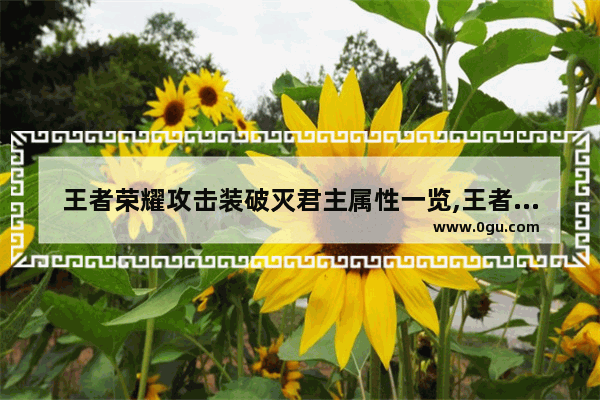 王者荣耀攻击装破灭君主属性一览,王者荣耀破灭