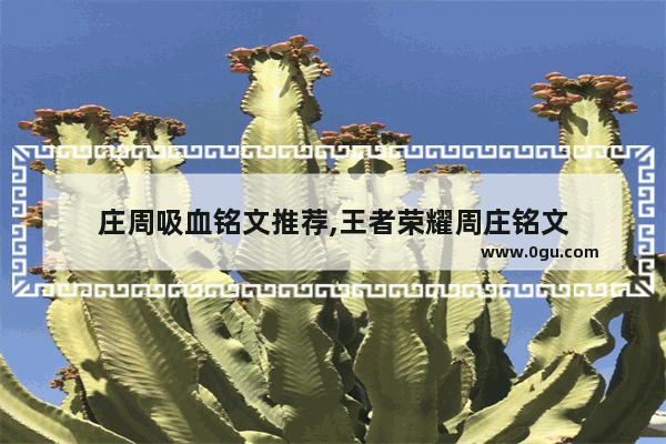 庄周吸血铭文推荐,王者荣耀周庄铭文