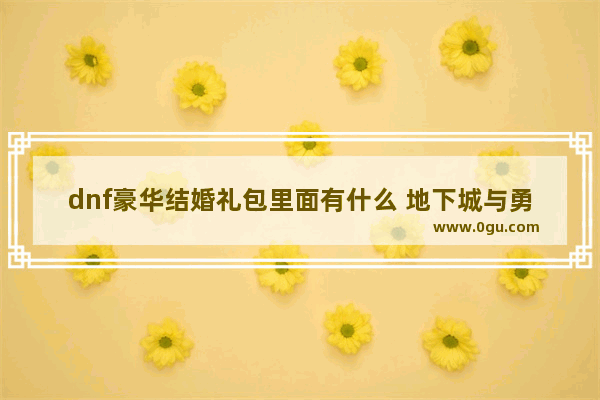 dnf豪华结婚礼包里面有什么 地下城与勇士豪华套是什么