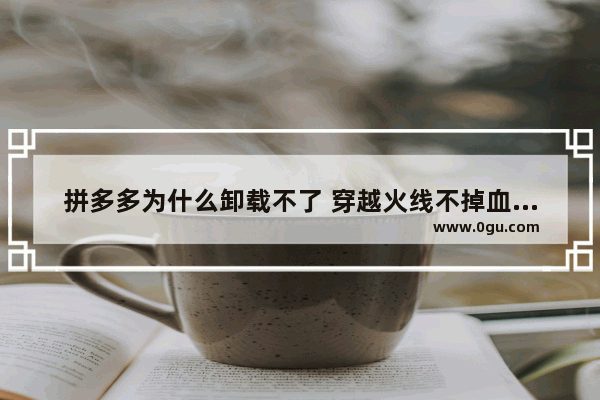 拼多多为什么卸载不了 穿越火线不掉血软件