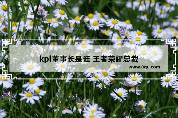 kpl董事长是谁 王者荣耀总裁