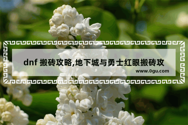 dnf 搬砖攻略,地下城与勇士红眼搬砖攻略