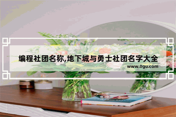 编程社团名称,地下城与勇士社团名字大全