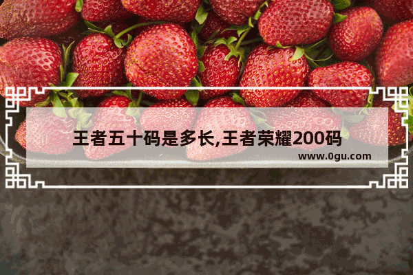王者五十码是多长,王者荣耀200码