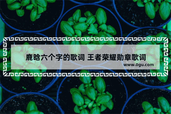 鹿晗六个字的歌词 王者荣耀勋章歌词