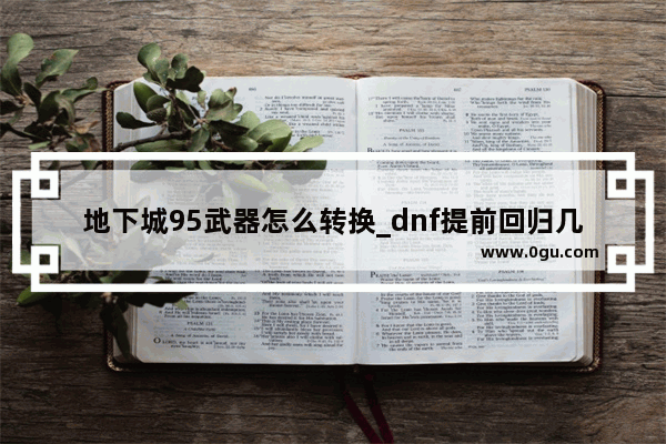 地下城95武器怎么转换_dnf提前回归几天还算吗