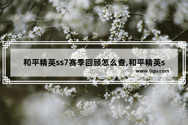 和平精英ss7赛季回顾怎么查,和平精英ss7活跃礼包什么意思