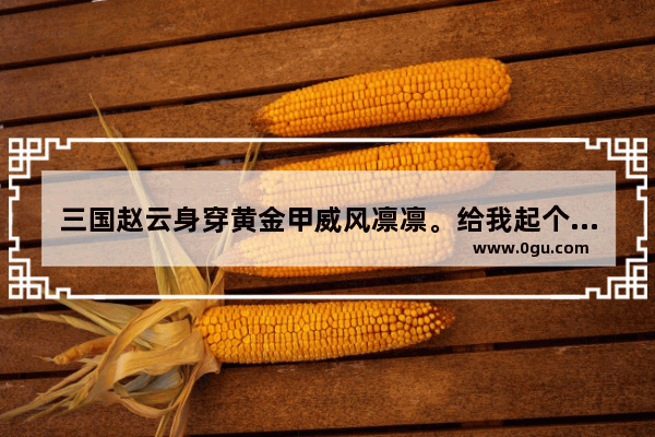 三国赵云身穿黄金甲威风凛凛。给我起个霸气的名字 谢谢,穿越火线5字名字霸气