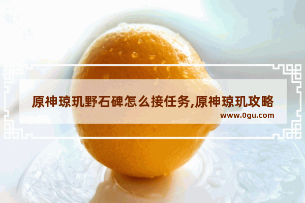 原神琼玑野石碑怎么接任务,原神琼玑攻略