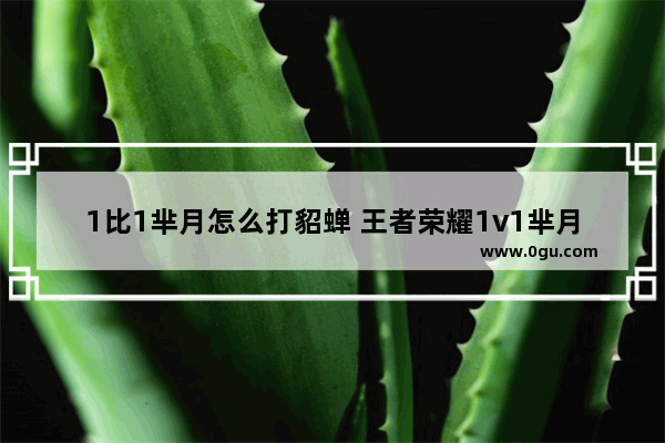 1比1芈月怎么打貂蝉 王者荣耀1v1芈月