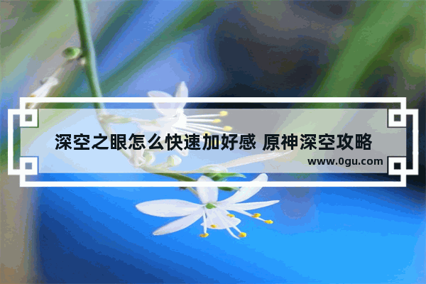 深空之眼怎么快速加好感 原神深空攻略