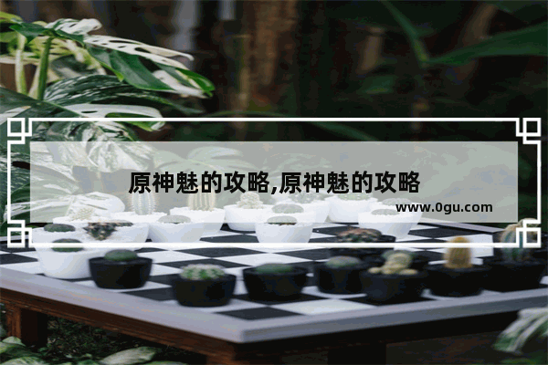 原神魅的攻略,原神魅的攻略