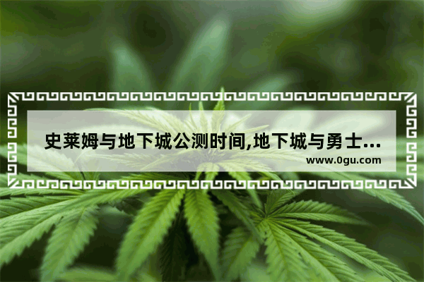 史莱姆与地下城公测时间,地下城与勇士公测后怎么玩