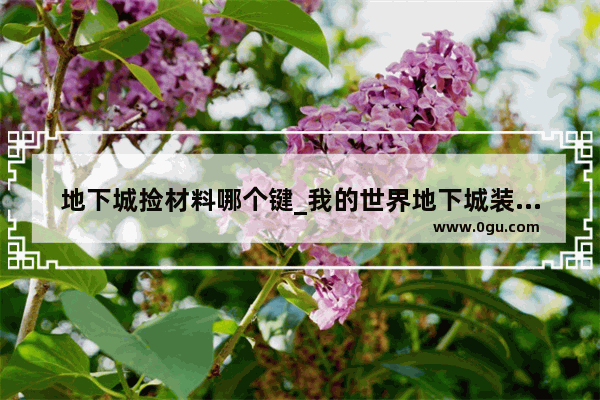 地下城捡材料哪个键_我的世界地下城装备怎么获得